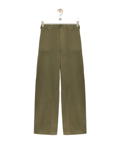 Loewe Belt Loop Casual Pants In Green