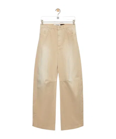 Loewe Belt Loop Casual Pants In Light Beige