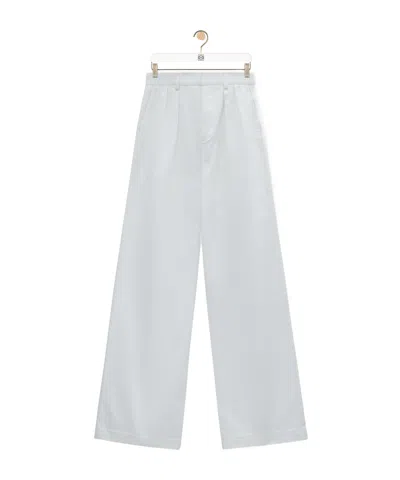 Loewe Belt-loop Casual Pants In White