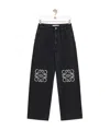 Loewe Womens Black Anagram Mid-rise Wide-leg Jeans In Black
