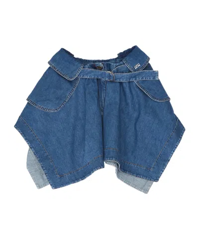 Loewe Belt Loop Midi Skirt In Blue