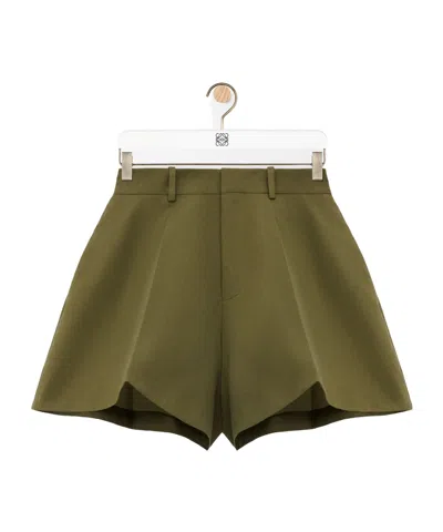 Loewe Belt-loop Shorts In Green