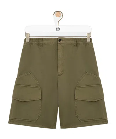 Loewe Belt Loop Shorts In Green