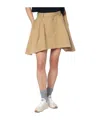 Loewe Asymmetric Cotton And Silk Miniskirt In Beige