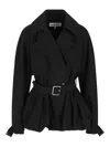 Loewe Belted Balloon-silhouette Jacket In Black