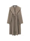 Loewe Belted Coat In Grey