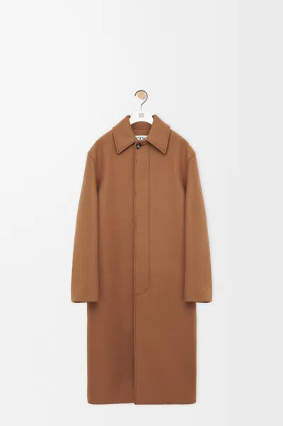 Loewe Belted Coat In Wool Size: 50 For Man In Brown