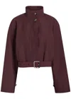 Loewe Belted Cotton-blend Poplin Trench Jacket In Purple