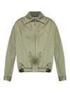 Loewe Belted Cotton Jacket In Green