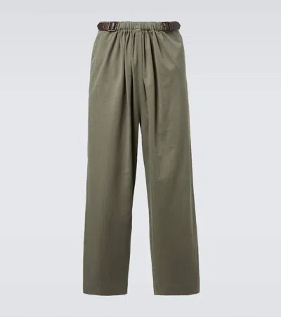 LOEWE BELTED COTTON STRAIGHT PANTS