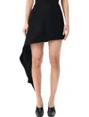 Loewe Womens Black Draped-side Asymmetric-hem Cotton-blend Mini Skirt In Black