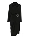 Loewe Belted Wool Dress In Black