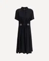 Loewe Belted Dress Lightweight Stretch Viscose Cady In Black