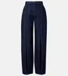 Loewe Belted High-rise Wide-leg Jeans In Blue