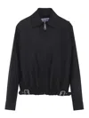 Loewe Jacket Belted Long Sleeves Point Collar In Black