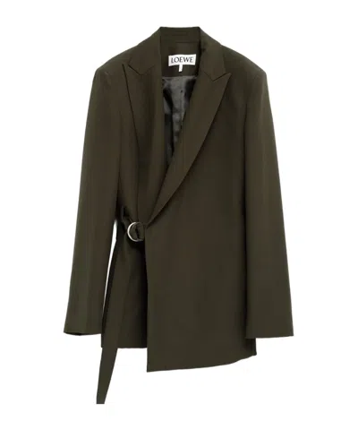 LOEWE LOEWE RING DETAILED BELTED JACKET