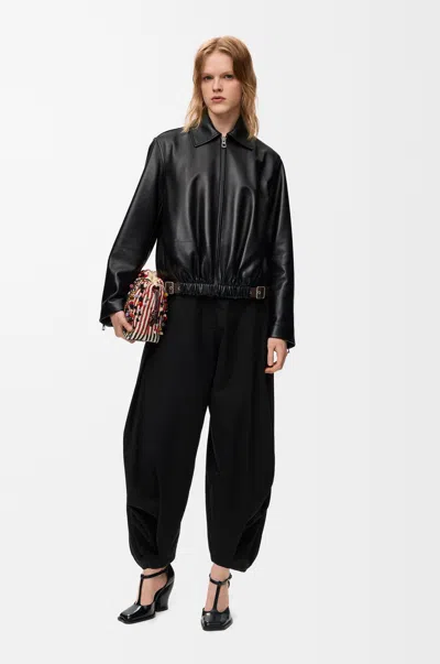 Loewe Belted Jacket In Nappa Lambskin Size:42 For Woman In Black