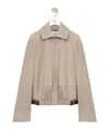 Loewe Belted Jacket In Suede Goatskin In Pink