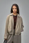 Loewe Belted Jacket In Suede Goatskin In Sand