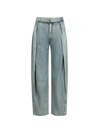 Loewe Belted Jeans In Blue