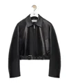 Loewe Belted Leather Jacket In Black