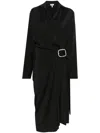 Loewe Belted Wool Dress In Black