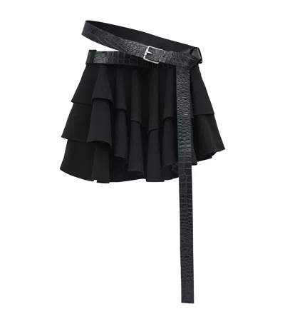 Loewe Belted Mini Skirt In Black