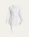 Loewe Belted Pajama Blouse In White Grey