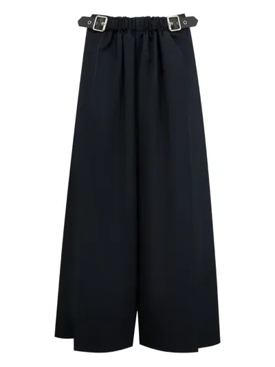 Loewe Belted Palazzo Pants In Black
