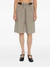 Loewe Belted Pleated Shorts In Neutral