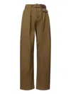 Loewe Belted Pleated Trousers In Brown