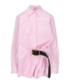 Loewe Belted Balloon-hem Blouse In Pink