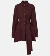 Loewe Womens Burgundy Pointed-collar Belted Silk Blouse In Burgundy