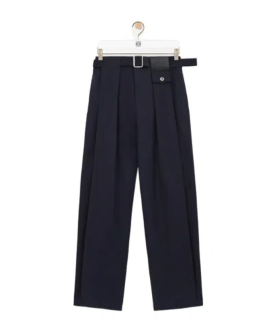 Loewe Belted Trousers In Blue