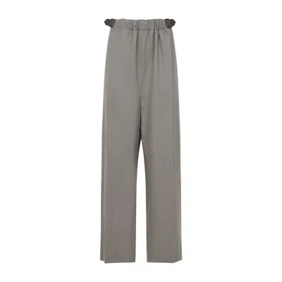 Loewe Mid-rise Belted Tailored Pants In Gray
