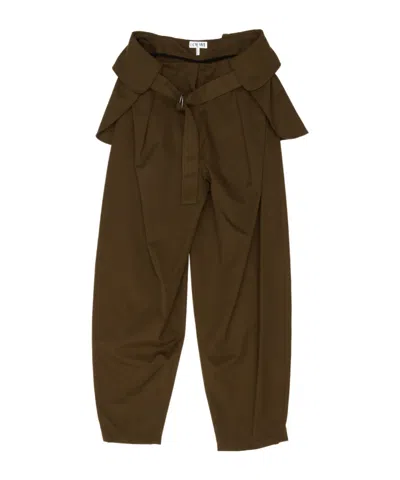 Loewe Belted Wide Leg Trousers In Brown