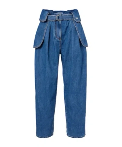 Loewe Belted Wide-leg Jeans In Blue