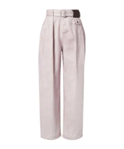 Loewe Belted Wide-leg Jeans In White