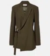 Loewe Belted Wool Blazer In Green