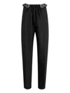Loewe Belted Wool Trousers In Black