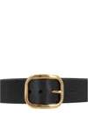 Loewe Rounded Soft Belt In Classic Calfskin In Black+vintage Brass