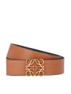Loewe 3cm Reversible Leather Belt In Brown