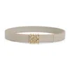 Loewe Anagram Rev 2.8 Cm Light Grey Calf Skin Belt In Multi