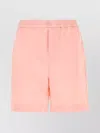 Loewe Bermuda Wool Shorts Elastic Waistband In Pink