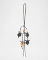 Loewe Berry Bag Charm In Calfskin Leather In Black