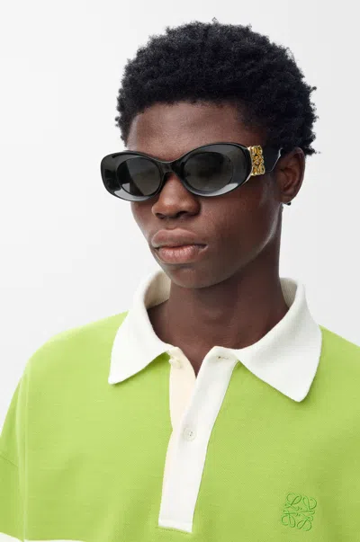 Loewe Beveled Oval Maxi Anagram Sunglasses For Woman In Orange