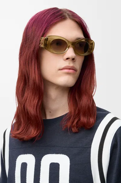 Loewe Beveled Oval Maxi Anagram Sunglasses For Woman In Purple