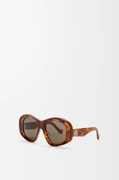 Loewe Anagram Round-frame Tortoiseshell Acetate Sunglasses In Brown