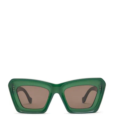 Loewe Bevelled Cat Eye Sunglasses In Green