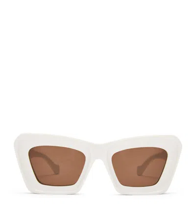 Loewe Bevelled Cat Eye Sunglasses In White